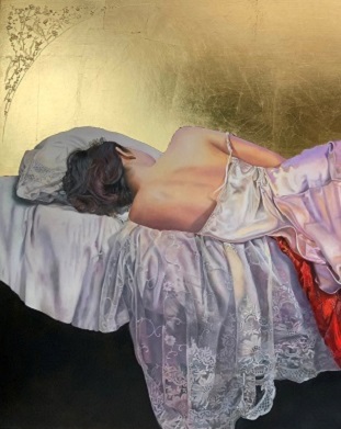 Ginny Page 2020 - The Kimono Confinement - Oil on panel 62x95cm